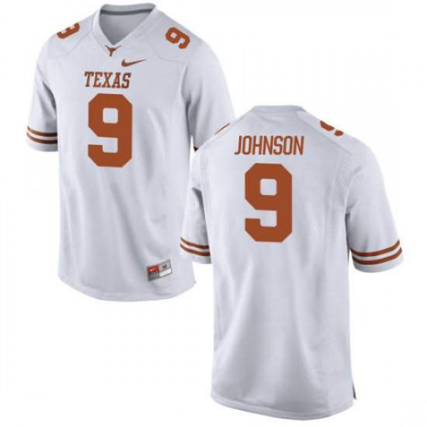 Youth Texas Longhorns #9 Collin Johnson Authentic Embroidery Jersey White